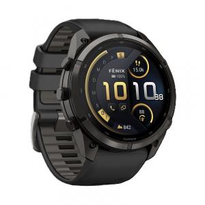 fenix 9 Pro  inReach, 47mm, Carbongrau DLC Titan mit Silikon-Armband Schwarz/Kieselgrau 