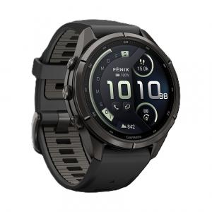 fenix 9 Pro  inReach, 51mm, Carbongrau DLC Titan mit Silikon-Armband Schwarz/Kieselgrau 