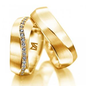 Meister Hochzeitsringe wellenförmig Gelbgold 