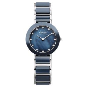 BERING Keramik Damenuhr 11429-787 Blau Silber 29mm 