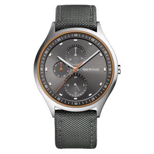 BERING Herrenuhr 11741-879 Titanium 41mm Nato Multi Grau 