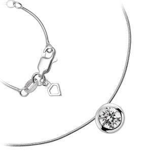 Anhänger Solitär Silber mit Kette 