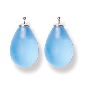 Heide Heinzendorff Einhänger Tropfen Quarz 16mm Eisblau Matt 