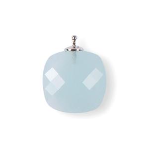 Heide Heinzendorff Anhänger Quarzglas Briolett 16mm Eisblau Matt 