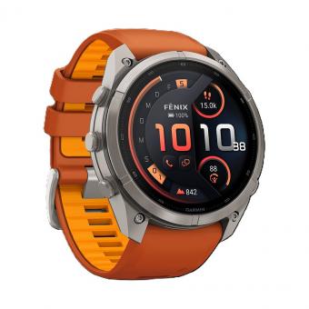 fenix 9 Pro  inReach, 47mm, Titan mit Silikon-Armband Autumn Orange/Spark Orange 