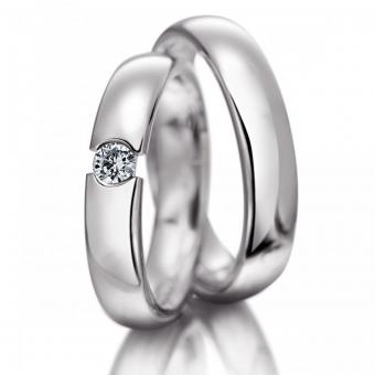 Meister Eheringe Pure Damenring mit Stein | 750 Rotgold