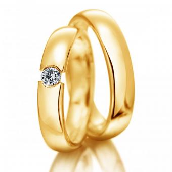 Meister Eheringe Pure Damenring mit Stein | 585 Weißgold