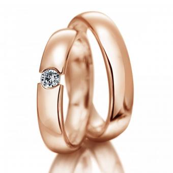 Meister Eheringe Pure Damenring mit Stein | 750 Gelbgold
