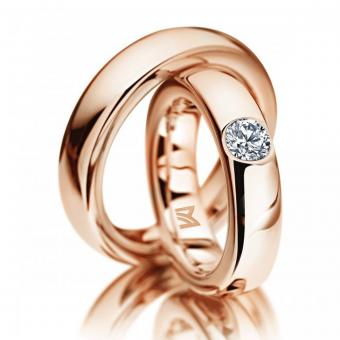 Trauringe Meister Rotgold Damenring mit Stein | 585 Rotgold