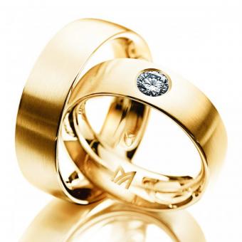 Trauringe Meister puristisch Gelbgold Damenring ohne Stein | 585 Gelbgold
