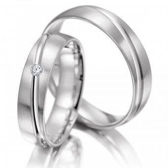 Meister Eheringe Romance Damenring mit Stein | 750 Weißgold