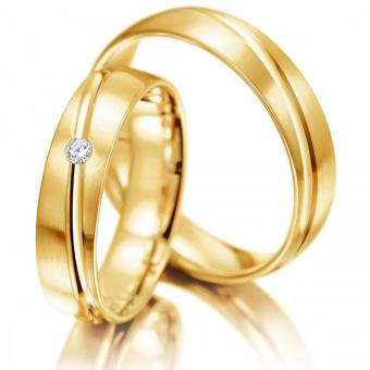 Meister Eheringe Romance Damenring mit Stein | 585 Gelbgold