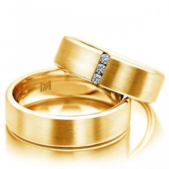 Eheringe mit Kanalfassung Damenring mit Stein | 585 Gelbgold