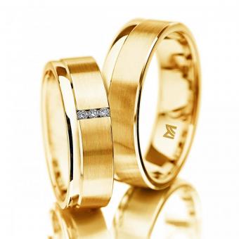 Meister Eheringe Gelbgold Kanalfassung Damenring ohne Stein | 750 Gelbgold