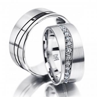 Meister Trauringe Rotgold Damenring mit Stein | 950 Platin