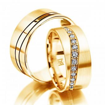 Meister Trauringe Rotgold Damenring mit Stein | 585 Gelbgold