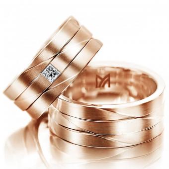 Hochzeitsringe Meister-Phantastics Damenring mit Stein | 750 Rotgold