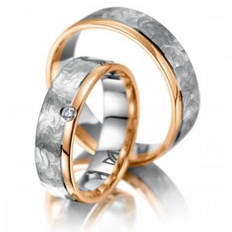 Trauring Meister Deep Sea Damenring ohne Stein | 750 Weiss-Rotgold