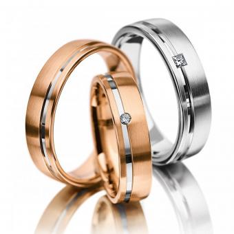 Meister Trauringe Phantastics bicolor Damenring mit Stein | 585 Rotgold