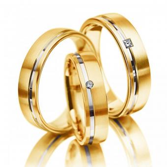Meister Trauringe Phantastics bicolor Damenring mit Stein | 585 Gelbgold
