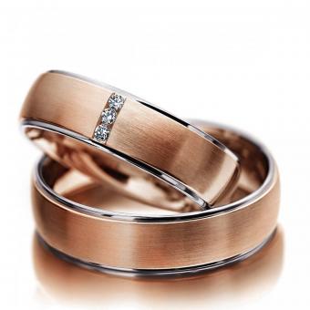 Eheringe Bicolor Damenring ohne Stein | 585 Rot-Weissgold