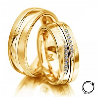 Meisterschmuck Girello elegant Damenring mit Stein | 585 Weißgold