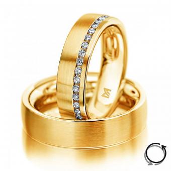 Meisterschmuck ringsherum gefasst Damenring mit Stein | 585 Weißgold