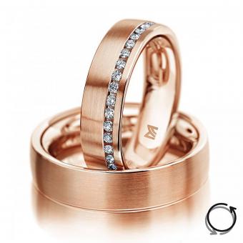 Meisterschmuck ringsherum gefasst gelb Damenring mit Stein | 585 Rotgold