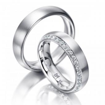 Ehering Meister Brillanten Platin Damenring mit Stein | 950 Platin