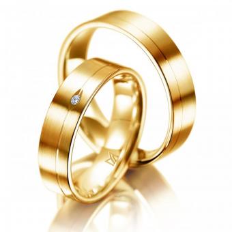 Meister Eheringe Classics Drop Damenring mit Stein | 585 Gelbgold