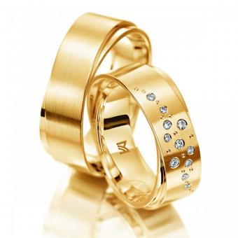 Ehering Meister Doppio Damenring ohne Stein | 585 Gelbgold