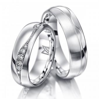 Meister Trauring Brillant Luxus Damenring mit Stein | 585 Rotgold