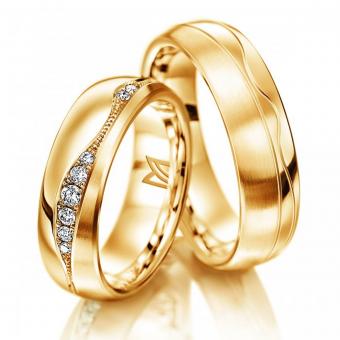 Meister Trauring Brillant Luxus Damenring mit Stein | 750 Weißgold
