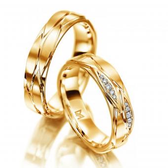 Meister Hochzeitsring Brillant Pattern Damenring mit Stein | 585 Gelbgold