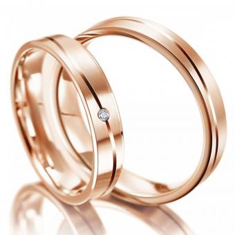 Meister Eheringe Phantastics slim Damenring mit Stein | 750 Rotgold