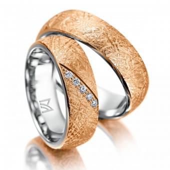 Trauringe Meister specifically Damenring ohne Stein | 750 Weiss-Rotgold