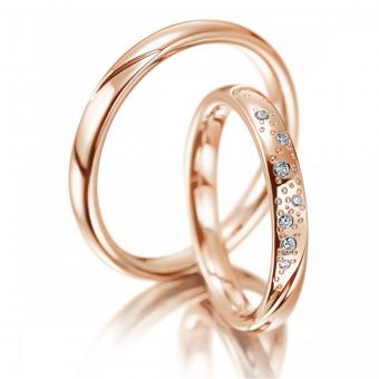 Meister Eheringe Symbolic Drops Damenring ohne Stein | 750 Rotgold