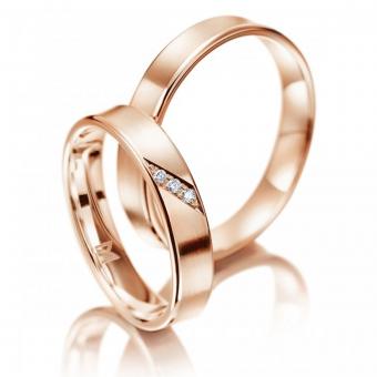 Meister Hochzeitsringe Classics Three Damenring mit Stein | 585 Rotgold