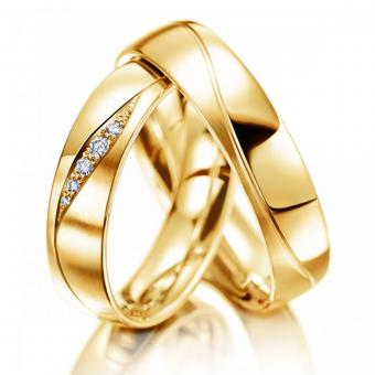 Meister Hochzeitsringe Phantastics gap Damenring mit Stein | 585 Gelbgold