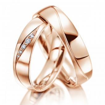 Meister Hochzeitsringe Phantastics gap Gelbgold Damenring mit Stein | 585 Rotgold