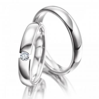 Meister Trauringe Classics fancy Damenring mit Stein | 950 Platin