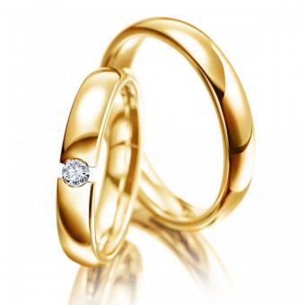Meister Trauringe Classics fancy Gelbgold Damenring mit Stein | 585 Gelbgold