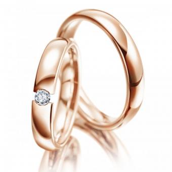 Meister Trauringe Classics fancy Rotgold Damenring mit Stein | 585 Rotgold