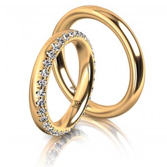 Meister Trauringe Classics fancy Damenring mit Stein | 750 Gelbgold