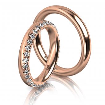 Meister Trauringe Classics fancy Damenring mit Stein | 585 Rotgold
