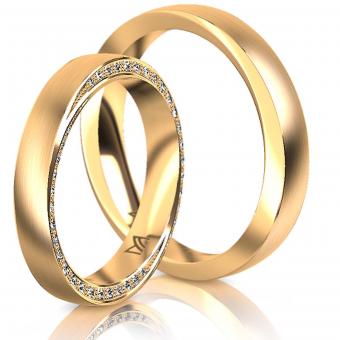 Meister brillant crescent moon Eheringe Damenring mit Stein | 585 Gelbgold