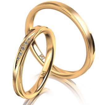 Flowing Band Eheringe Damenring ohne Stein | 750 Gelbgold