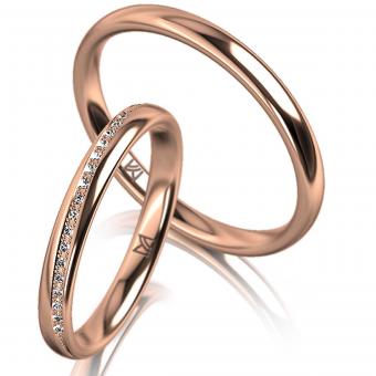 Meister Eheringe Easy Dream Damenring mit Stein | 750 Rotgold
