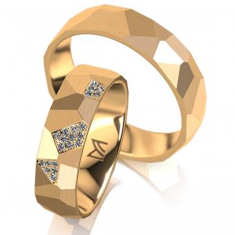 Meister Trauringe Individuals Facette Damenring mit Stein | 585 Gelbgold
