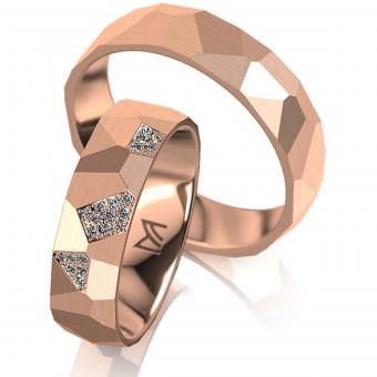 Meister Trauringe Individuals Facette Damenring mit Stein | 585 Rotgold
